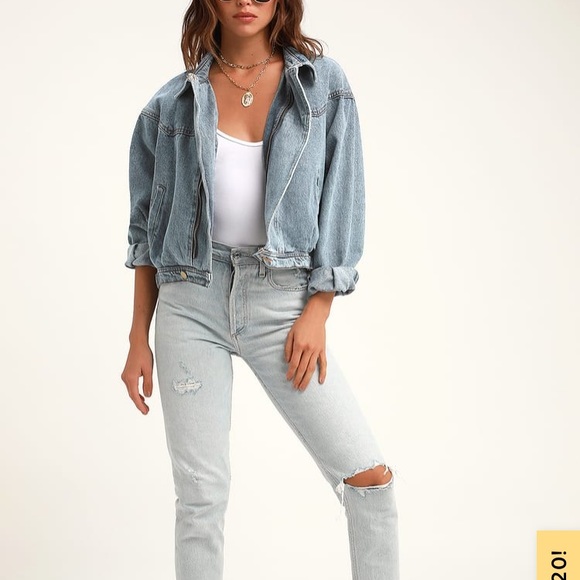Pyt Light Wash Denim Jacket Sage 